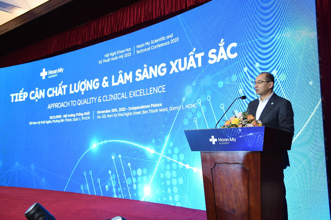 ThS.BS. Dilshaad Ali Bin Abas Ali, Tổng Giám đốc Tập đoàn Y khoa Hoàn Mỹ phát biểu khai mạc Hội nghị