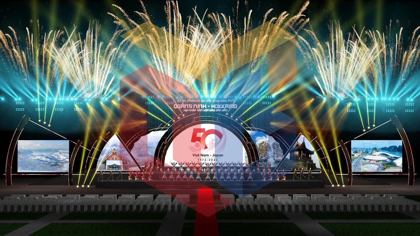 Toàn cảnh mô phỏng sân khấu Lễ hội Hokkaido tại Quảng trường 30/10 Toàn cảnh mô phỏng sân khấu Lễ hội Hokkaido tại Quảng trường 30/10