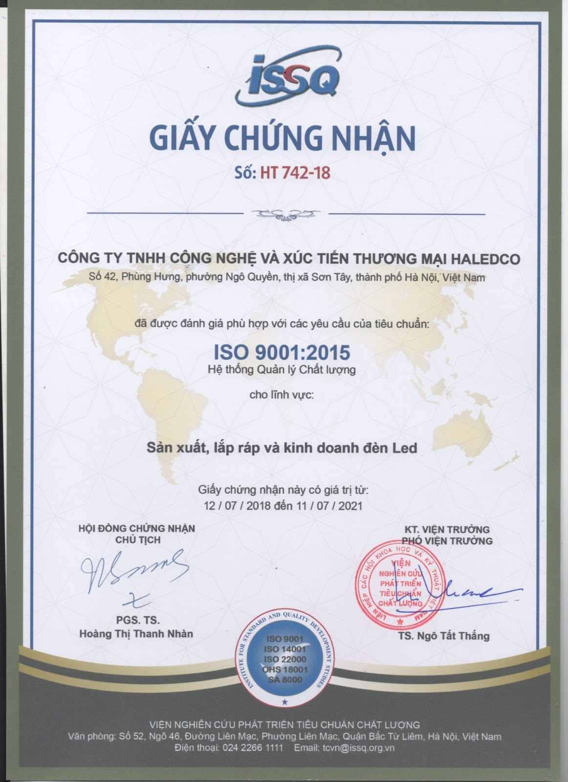 Hệ thống sản phẩm đèn pha đạt chuẩn ISO