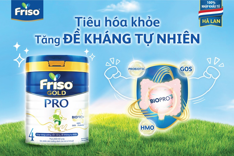 Friso Gold Pro với hệ dưỡng chất BioPro+ giúp con tăng cường đề kháng tự nhiên. Friso Gold Pro với hệ dưỡng chất BioPro+ giúp con tăng cường đề kháng tự nhiên.