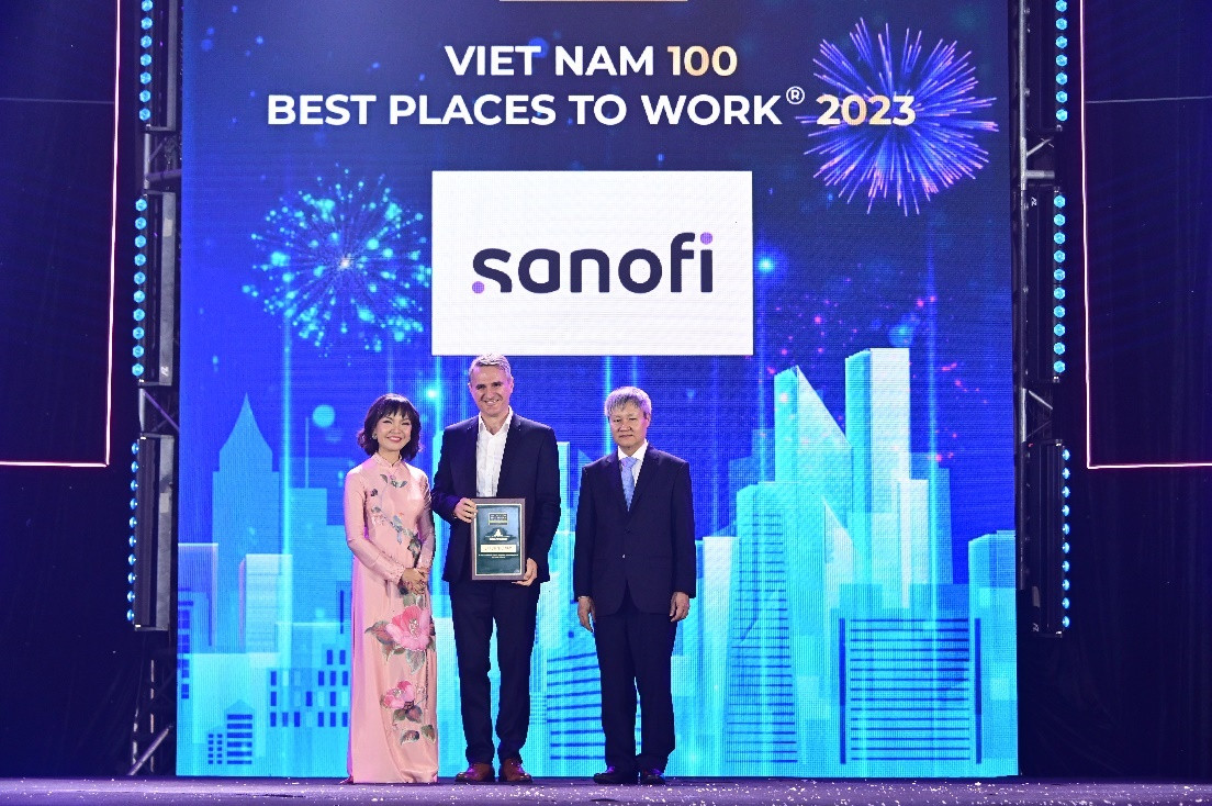 Sanofi Việt Nam vinh dự nhận giải thưởng tại Hội nghị Nơi Làm Việc Tốt Nhất Việt Nam 2023.