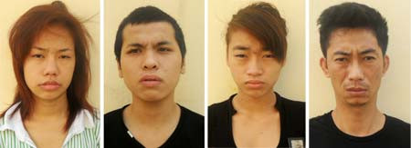 Các thanh niên bị bắt quả tang. Ảnh: CAND. Các thanh niên bị bắt quả tang. Ảnh: CAND