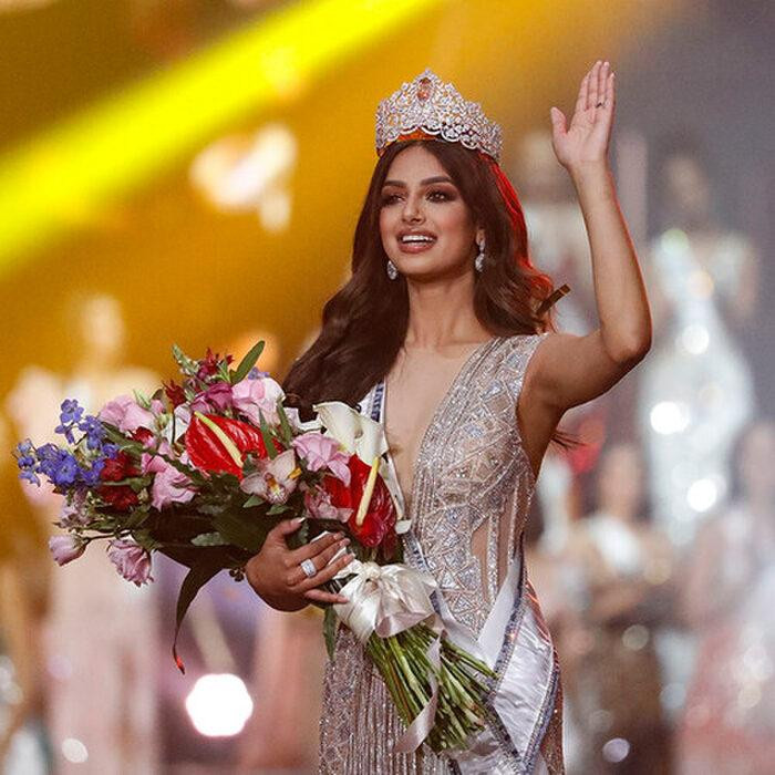 Đương kim Hoa hậu Hoàn vũ Harnaaz Kaur Sandhu từng đăng quang thuyết phục nhờ sở hữu gương mặt xinh đẹp, chiều cao 1m75 và số đo ba vòng hoàn hảo 86-66-86.