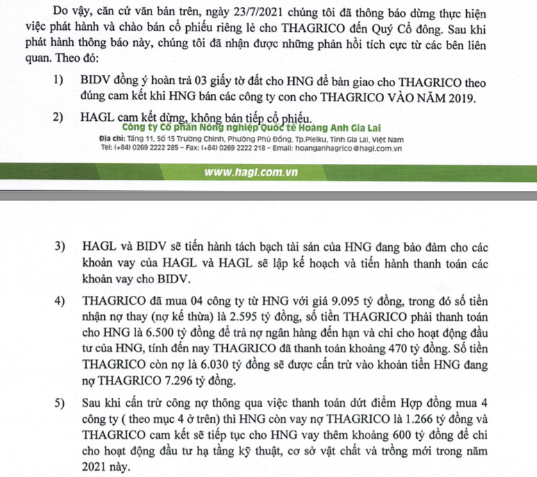 Thông báo mới nhất gửi cổ đông của HNG Thông báo mới nhất gửi cổ đông của HNG