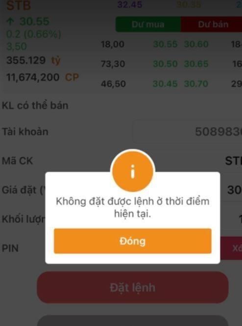 Nhà đầu tư bức xúc vì không thể đặt lệnh trên ứng dụng điện thoạt của VPS sáng nay Nhà đầu tư bức xúc vì không thể đặt lệnh trên ứng dụng điện thoạt của VPS sáng nay