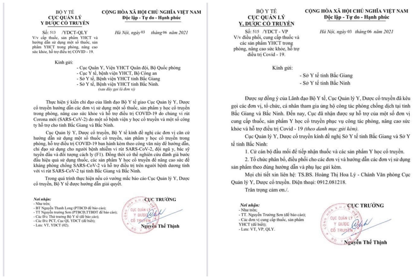 2 công văn ký ngày 3/6 của Cục quản lý y, dược cổ truyền