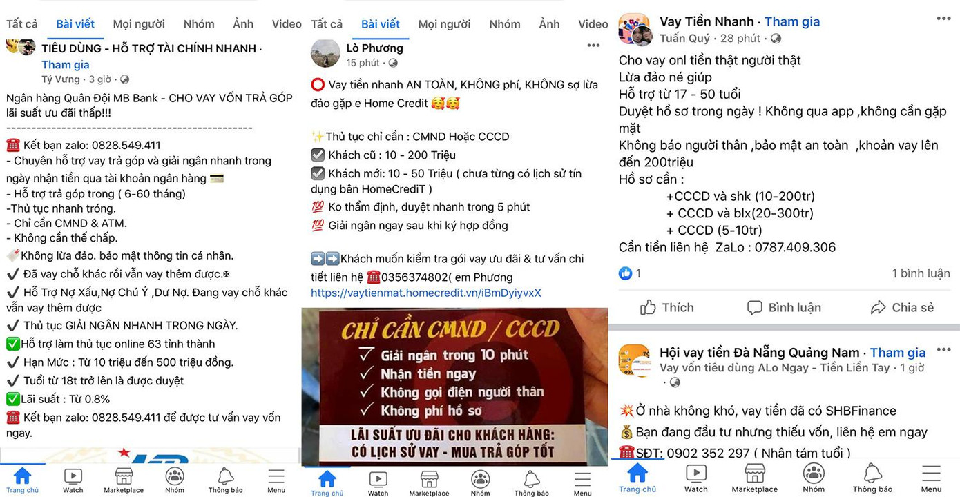 Nhan nhản các quảng cáo cho vay tới 500 triệu đồng nhưng không cần gặp mặt, nộp hồ sơ... Nhan nhản các quảng cáo cho vay tới 500 triệu đồng nhưng không cần gặp mặt, nộp hồ sơ...