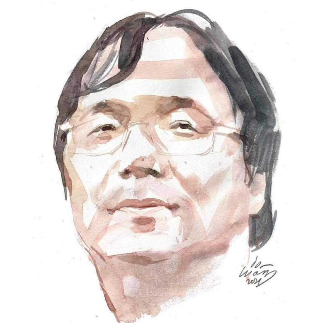 Chân dung nhà thơ Nguyễn Tiến Thanh qua nét vẽ của Đỗ Hoàng Tường