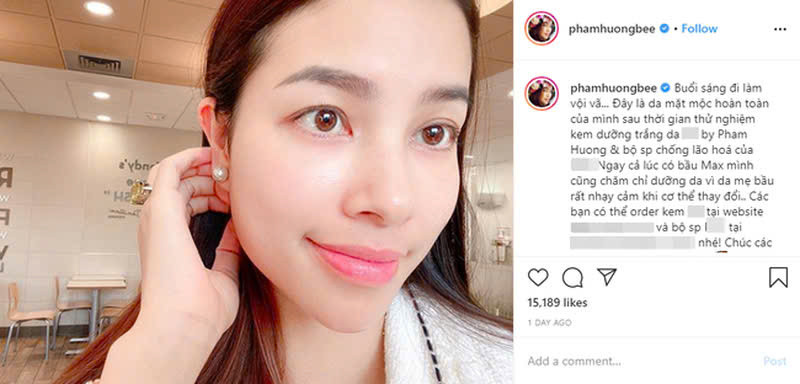 Hoa hậu Hoàn vũ Việt Nam 2015 Phạm Hương quảng cáo kem dưỡng trắng da do chính cô sản xuất