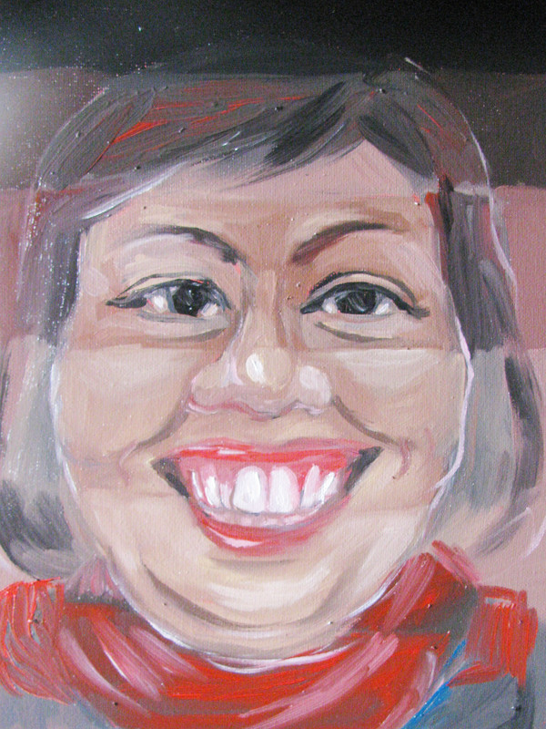 Nhà văn Y Ban - Trích đoạn tranh Nguyễn Xuân Hoàng (Acrilic trên toan)