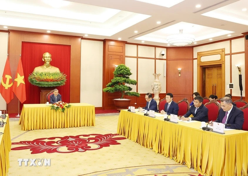 Tổng Bí thư, Chủ tịch nước Tô Lâm điện đàm với Tổng thống Liên bang Nga Vladimir Putin. (Ảnh: Trí Dũng/TTXVN) Tổng Bí thư, Chủ tịch nước Tô Lâm điện đàm với Tổng thống Liên bang Nga Vladimir Putin. (Ảnh: Trí Dũng/TTXVN)