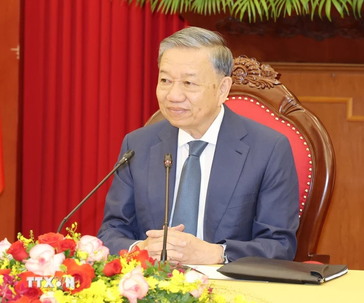 Tổng Bí thư, Chủ tịch nước Tô Lâm điện đàm với Tổng thống Liên bang Nga Vladimir Putin. (Ảnh: Trí Dũng/TTXVN) Tổng Bí thư, Chủ tịch nước Tô Lâm điện đàm với Tổng thống Liên bang Nga Vladimir Putin. (Ảnh: Trí Dũng/TTXVN)