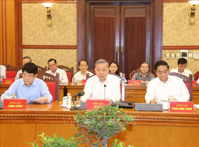 Tổng Bí thư, Chủ tịch nước Tô Lâm phát biểu chỉ đạo. Ảnh: Trí Dũng/TTXVN Tổng Bí thư, Chủ tịch nước Tô Lâm phát biểu chỉ đạo. Ảnh: Trí Dũng/TTXVN