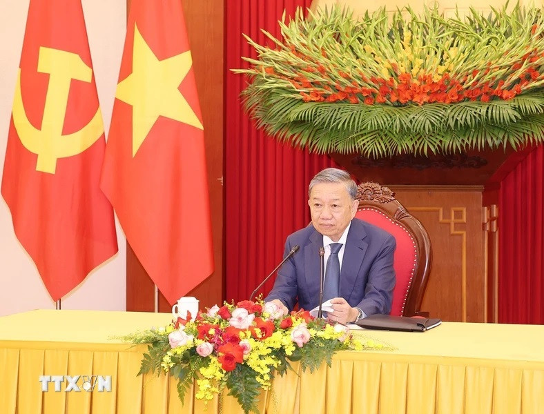 Tổng Bí thư, Chủ tịch nước Tô Lâm điện đàm với Tổng thống Liên bang Nga Vladimir Putin. (Ảnh: Trí Dũng/TTXVN) Tổng Bí thư, Chủ tịch nước Tô Lâm điện đàm với Tổng thống Liên bang Nga Vladimir Putin. (Ảnh: Trí Dũng/TTXVN)