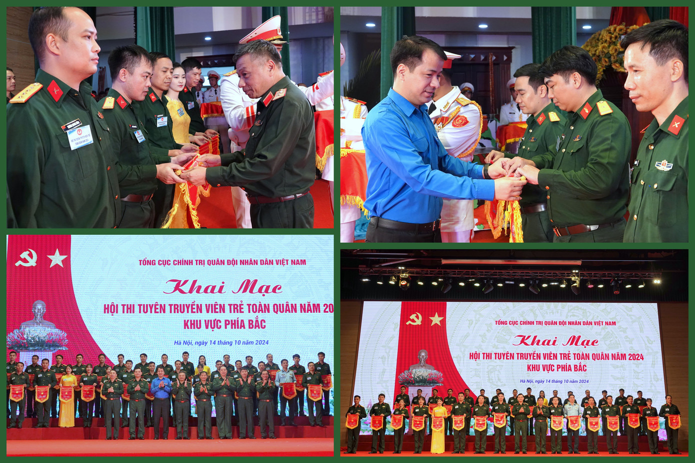 Lãnh đạo Tổng cục Chính trị Quân đội nhân dân Việt Nam, Trung ương Đoàn, Bộ Tư lệnh Thủ đô Hà Nội và Tổng cục Kỹ thuật trao Cờ lưu niệm tặng các đội thi. Lãnh đạo Tổng cục Chính trị Quân đội nhân dân Việt Nam, Trung ương Đoàn, Bộ Tư lệnh Thủ đô Hà Nội và Tổng cục Kỹ thuật trao Cờ lưu niệm tặng các đội thi.