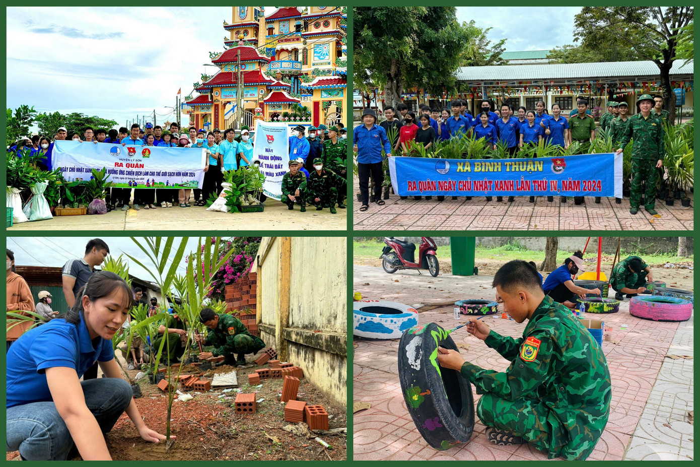 Tại các tuyến biên giới của tỉnh Quảng Ngãi, Ngày Chủ nhật xanh đã thu hút đông đảo cán bộ, đoàn viên thanh niên tham gia.