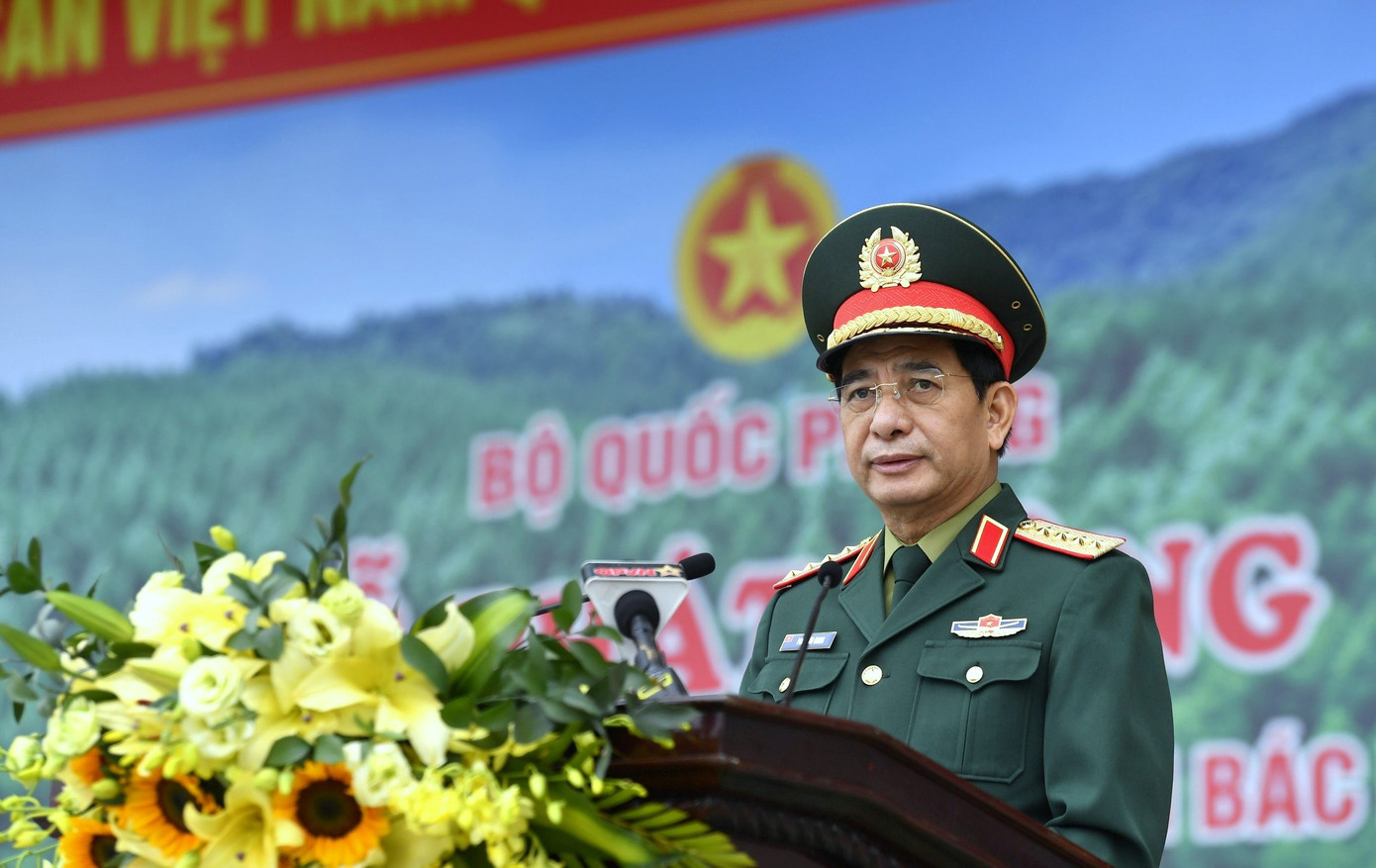 Đại tướng Phan Văn Giang - Bộ trưởng Bộ Quốc phòng, phát biểu tại lễ phát động. Đại tướng Phan Văn Giang - Bộ trưởng Bộ Quốc phòng, phát biểu tại lễ phát động.