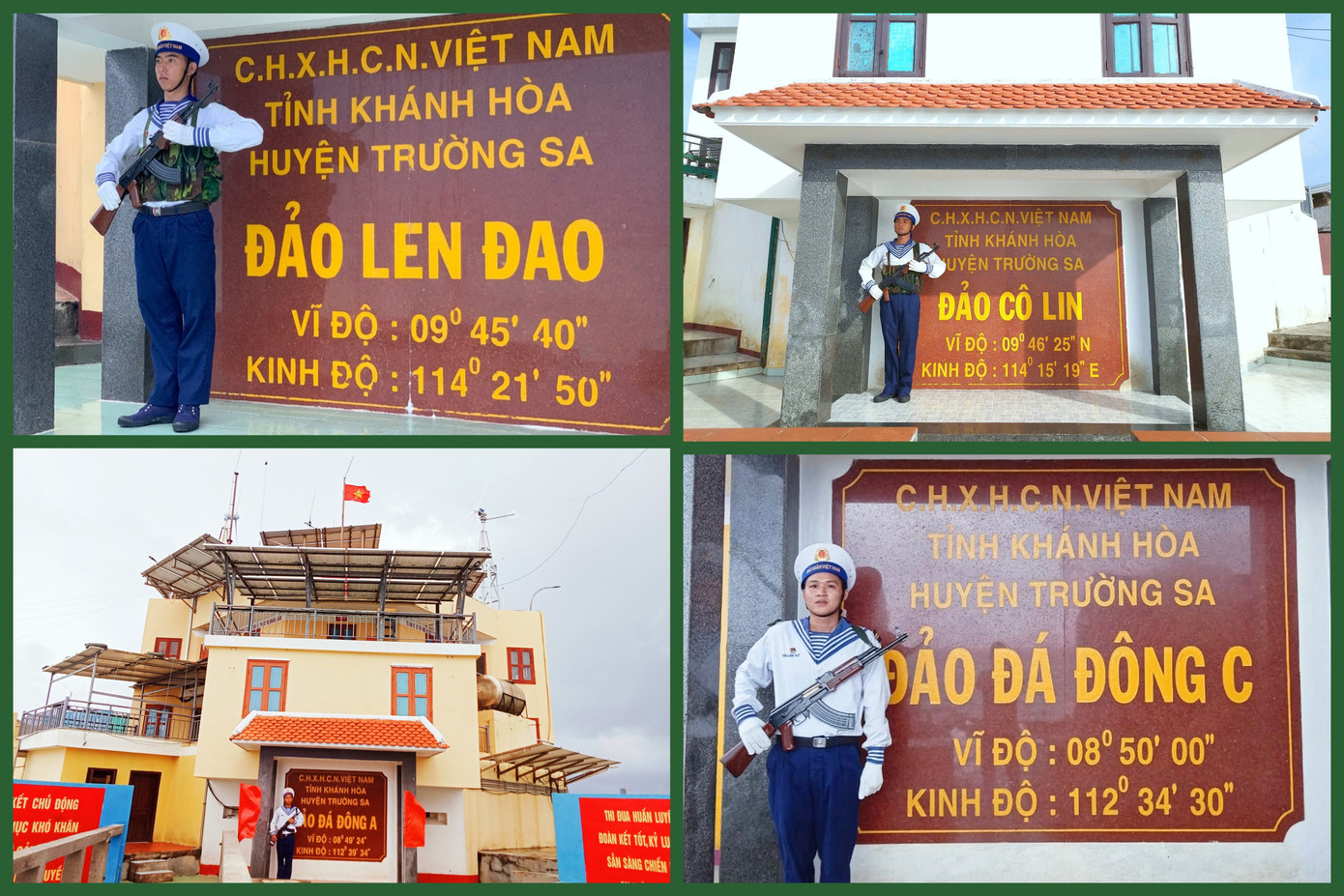 Chiến sĩ các đảo Len Đao, Cô Lin, Đá Đông A và Đá Đông C thực hiện nhiệm vụ trong dịp Quốc khánh 2/9/2024. Chiến sĩ các đảo Len Đao, Cô Lin, Đá Đông A và Đá Đông C thực hiện nhiệm vụ trong dịp Quốc khánh 2/9/2024.