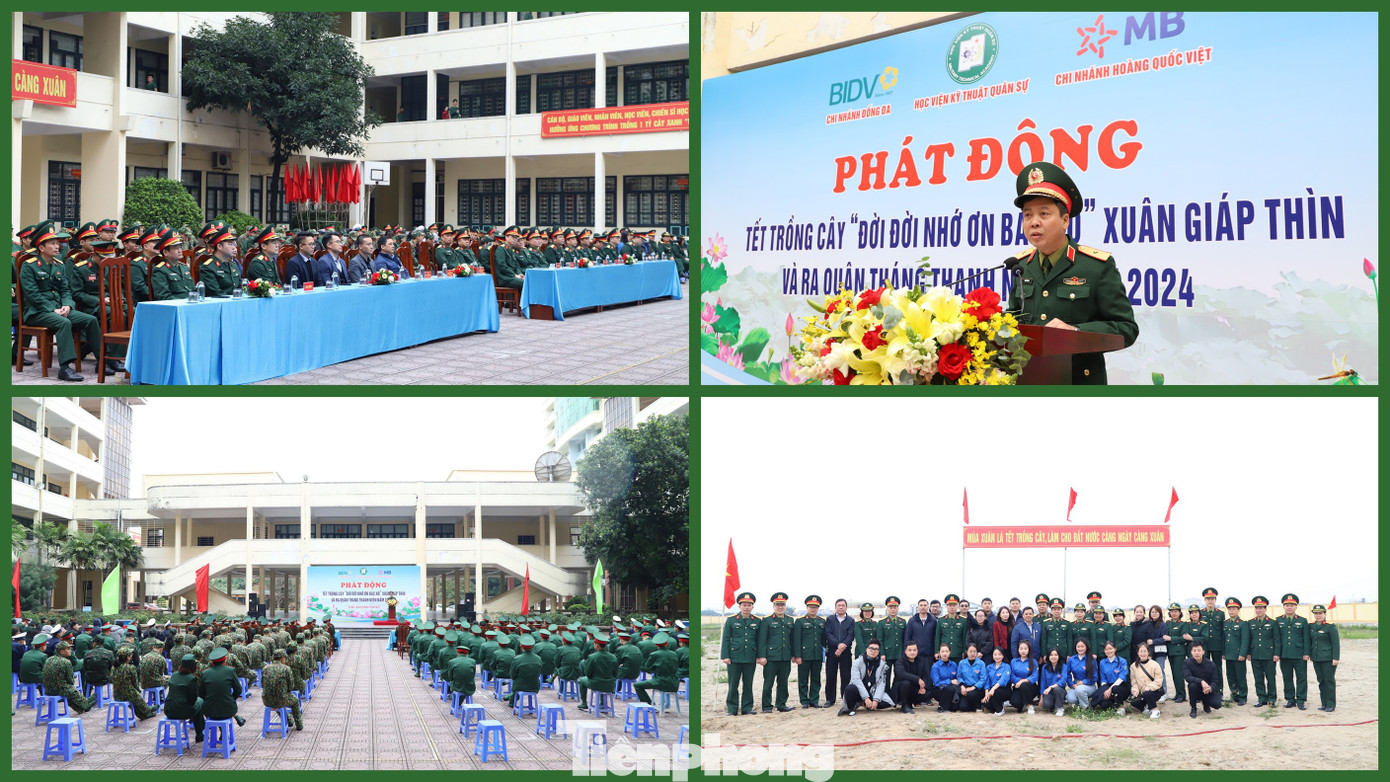 Đại biểu lãnh đạo, khách mời và cán bộ, đoàn viên, giáo viên, nhân viên, học viên, chiến sĩ trong Học viện Kỹ thuật Quân sự tham dự phát động Tết trồng cây đời đời nhớ ơn Bác Hồ và ra quân Tháng Thanh niên năm 2024. Đại biểu lãnh đạo, khách mời và cán bộ, đoàn viên, giáo viên, nhân viên, học viên, chiến sĩ trong Học viện Kỹ thuật Quân sự tham dự phát động Tết trồng cây đời đời nhớ ơn Bác Hồ và ra quân Tháng Thanh niên năm 2024.