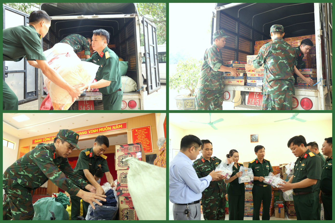 Sau khi bão số 3 và hoàn lưu bão gây lũ quét, sạt lở... ở các tỉnh phía Bắc, từ ngày 13/9, Ban Thanh niên Quân đội đã chủ trì, phối hợp với các cơ quan, đơn vị trong và ngoài Quân đội tổ chức nhiều chuyến thăm, tặng quà đồng bào vùng bão lũ ở các tỉnh Bắc Giang, Thái Nguyên, Cao Bằng, Tuyên Quang, Yên Bái... Sau khi bão số 3 và hoàn lưu bão gây lũ quét, sạt lở... ở các tỉnh phía Bắc, từ ngày 13/9, Ban Thanh niên Quân đội đã chủ trì, phối hợp với các cơ quan, đơn vị trong và ngoài Quân đội tổ chức nhiều chuyến thăm, tặng quà đồng bào vùng bão lũ ở các tỉnh Bắc Giang, Thái Nguyên, Cao Bằng, Tuyên Quang, Yên Bái...