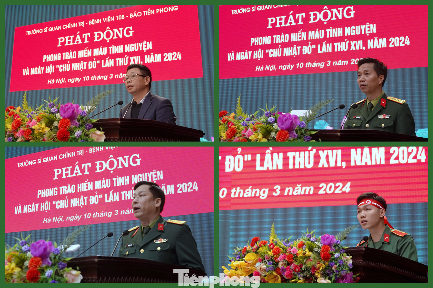 Lãnh đạo các đơn vị và học viên Trường Sĩ quan Chính trị phát biểu tại lễ phát động phong trào hiến máu tình nguyện và Ngày hội Chủ nhật đỏ lần thứ XVI. Lãnh đạo các đơn vị và học viên Trường Sĩ quan Chính trị phát biểu tại lễ phát động phong trào hiến máu tình nguyện và Ngày hội Chủ nhật đỏ lần thứ XVI.