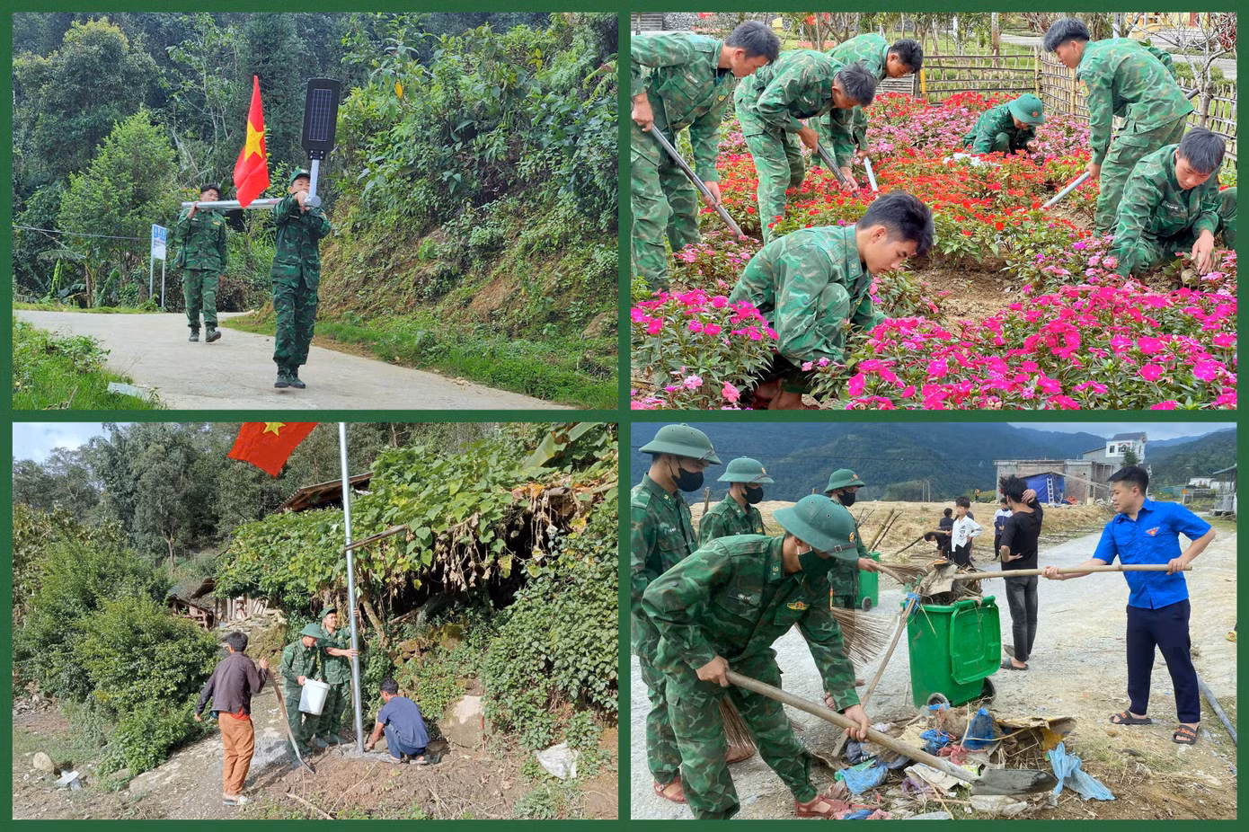 Tuổi trẻ lực lượng Biên phòng Lai Châu và đoàn viên thanh niên địa phương với những phần việc thiết thực trong Ngày Chủ nhật xanh.