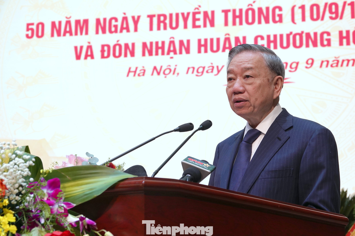 Tổng Bí thư, Chủ tịch nước Tô Lâm phát biểu tại Lễ kỷ niệm 50 năm Ngày truyền thống Tổng cục Kỹ thuật, sáng 10/9. Ảnh: Nguyễn Minh