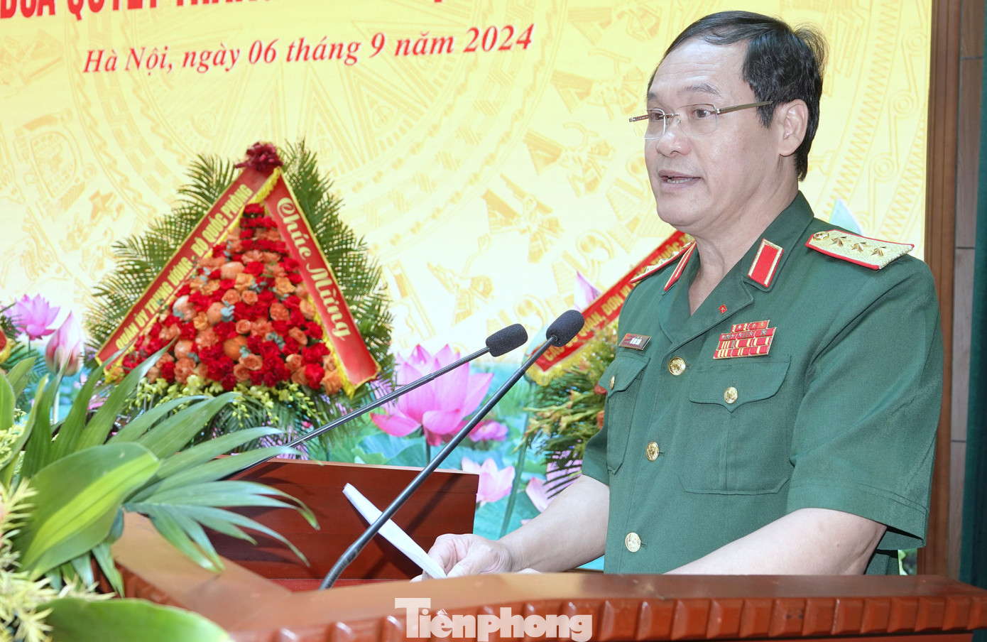 Thượng tướng Vũ Hải Sản - Thứ trưởng Bộ Quốc phòng, phát biểu chỉ đạo đại hội, sáng 6/9. Thượng tướng Vũ Hải Sản - Thứ trưởng Bộ Quốc phòng, phát biểu chỉ đạo đại hội, sáng 6/9.