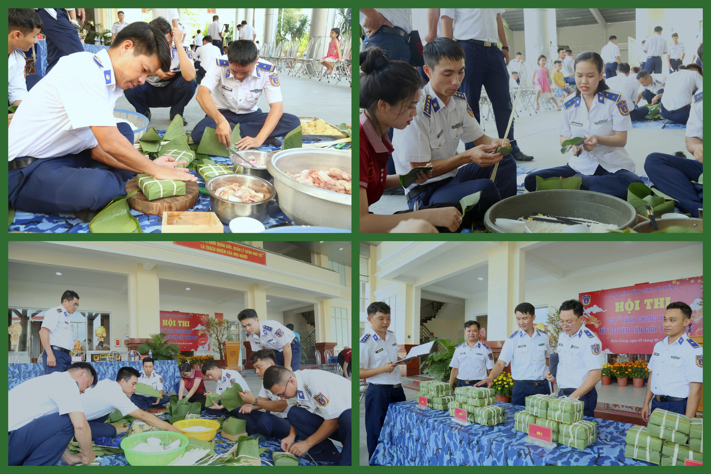 Hội thi “Bánh chưng xanh” đón Tết Nguyên đán của cán bộ, chiến sĩ Vùng Cảnh sát biển 4.