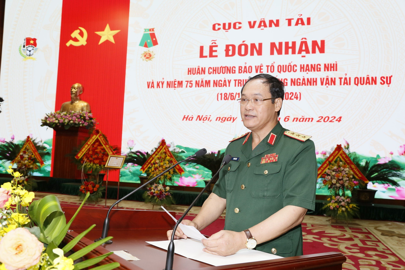 Thượng tướng Vũ Hải Sản phát biểu chỉ đạo tại lễ kỷ niệm.