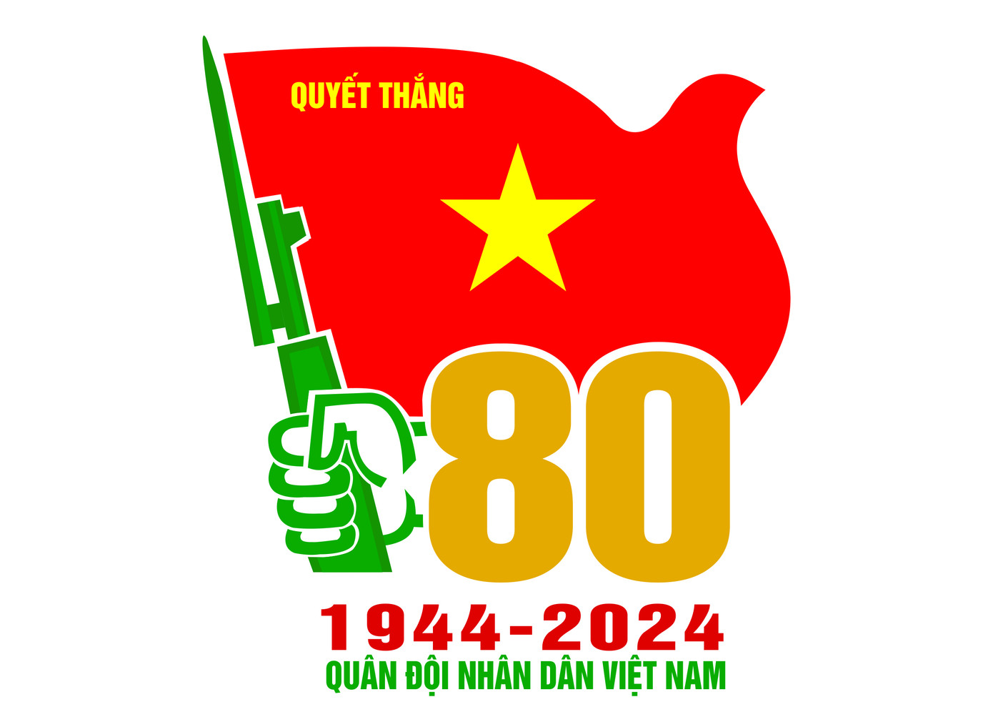 Mẫu biểu trưng (logo) kỷ niệm 80 năm Ngày thành lập Quân đội nhân dân Việt Nam và 35 năm Ngày hội Quốc phòng toàn dân.