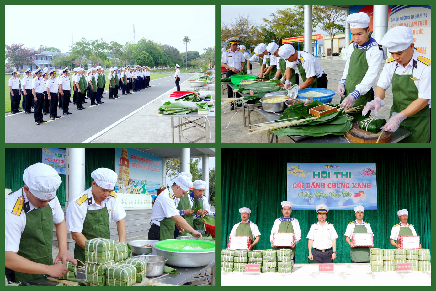 Hội thi “Gói bánh chưng xanh” mừng Xuân Giáp Thìn 2024 của cán bộ, chiến sĩ Lữ đoàn 146 (Vùng 4 Hải quân).