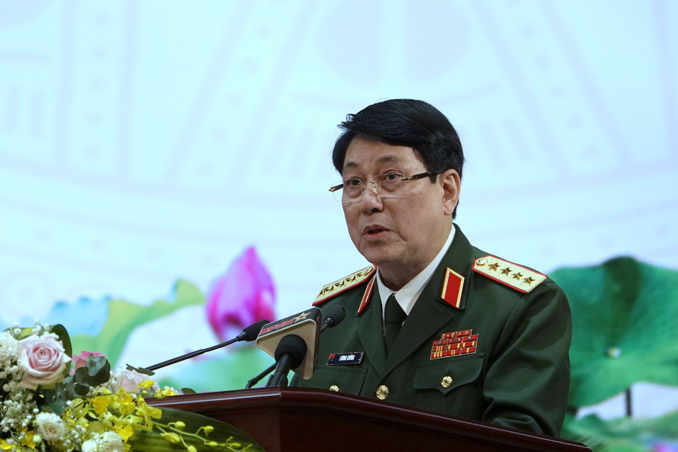 Đại tướng Lương Cường - Chủ nhiệm Tổng cục Chính trị QĐND Việt Nam, phát biểu chỉ đạo tại lễ tuyên dương.