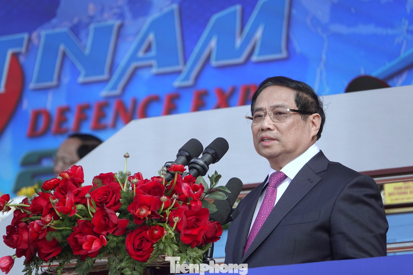 Thủ tướng Phạm Minh Chính phát biểu khai mạc Triển lãm Quốc phòng Quốc tế Việt Nam 2024.
