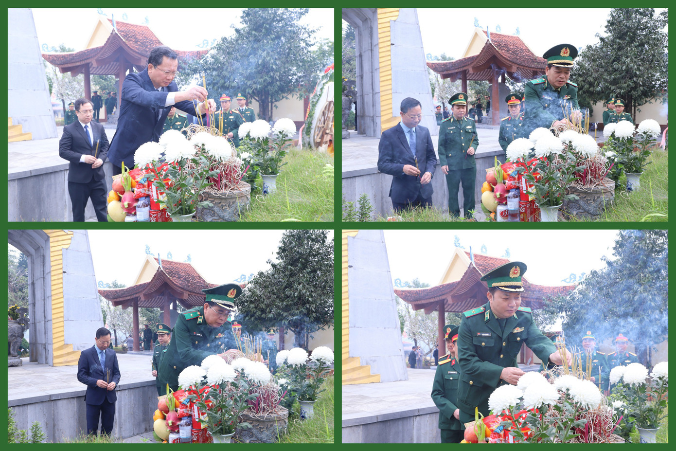 Tướng lĩnh Biên phòng và lãnh đạo tỉnh Quảng Ninh dâng nén tâm nhang tri ân những người con ưu tú của dân tộc đã "Quyết tử cho Tổ quốc quyết sinh" trong cuộc chiến đấu chống quân xâm lược trên biên giới phía Bắc. Tướng lĩnh Biên phòng và lãnh đạo tỉnh Quảng Ninh dâng nén tâm nhang tri ân những người con ưu tú của dân tộc đã "Quyết tử cho Tổ quốc quyết sinh" trong cuộc chiến đấu chống quân xâm lược trên biên giới phía Bắc.