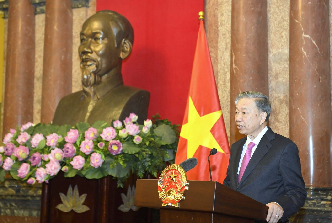 Chủ tịch nước Tô Lâm phát biểu tại buổi lễ. Chủ tịch nước Tô Lâm phát biểu tại buổi lễ.