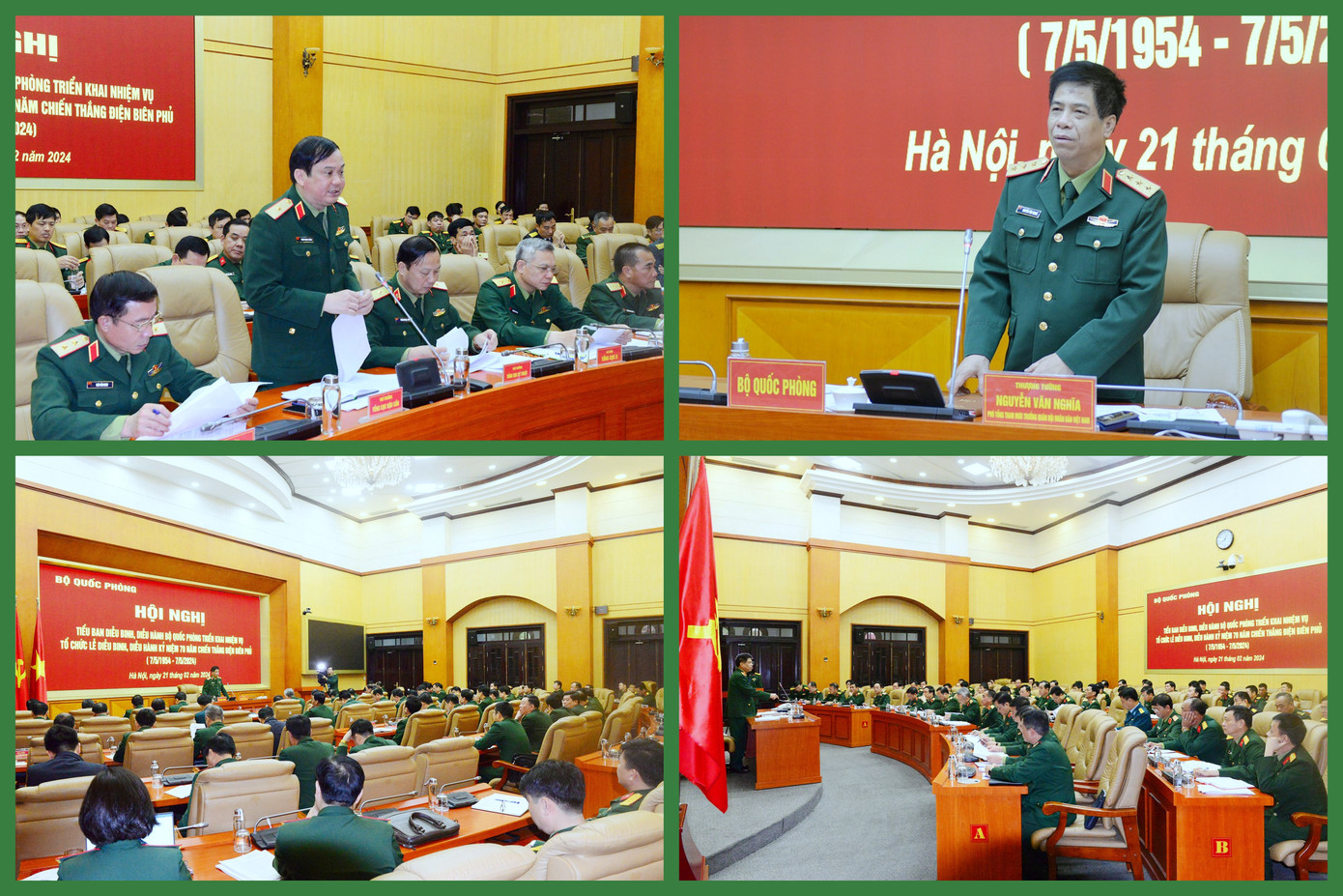 Hội nghị Tiểu ban diễu binh, diễu hành Bộ Quốc phòng triển khai nhiệm vụ tổ chức diễu binh, diễu hành tại Lễ kỷ niệm 70 năm Chiến thắng Điện Biên Phủ, sáng 21/2.