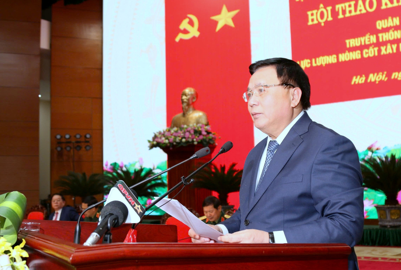 GS.TS Nguyễn Xuân Thắng - Ủy viên Bộ Chính trị, Giám đốc Học viện Chính trị Quốc gia Hồ Chí Minh, Chủ tịch Hội đồng Lý luận Trung ương, phát biểu kết luận Hội thảo.