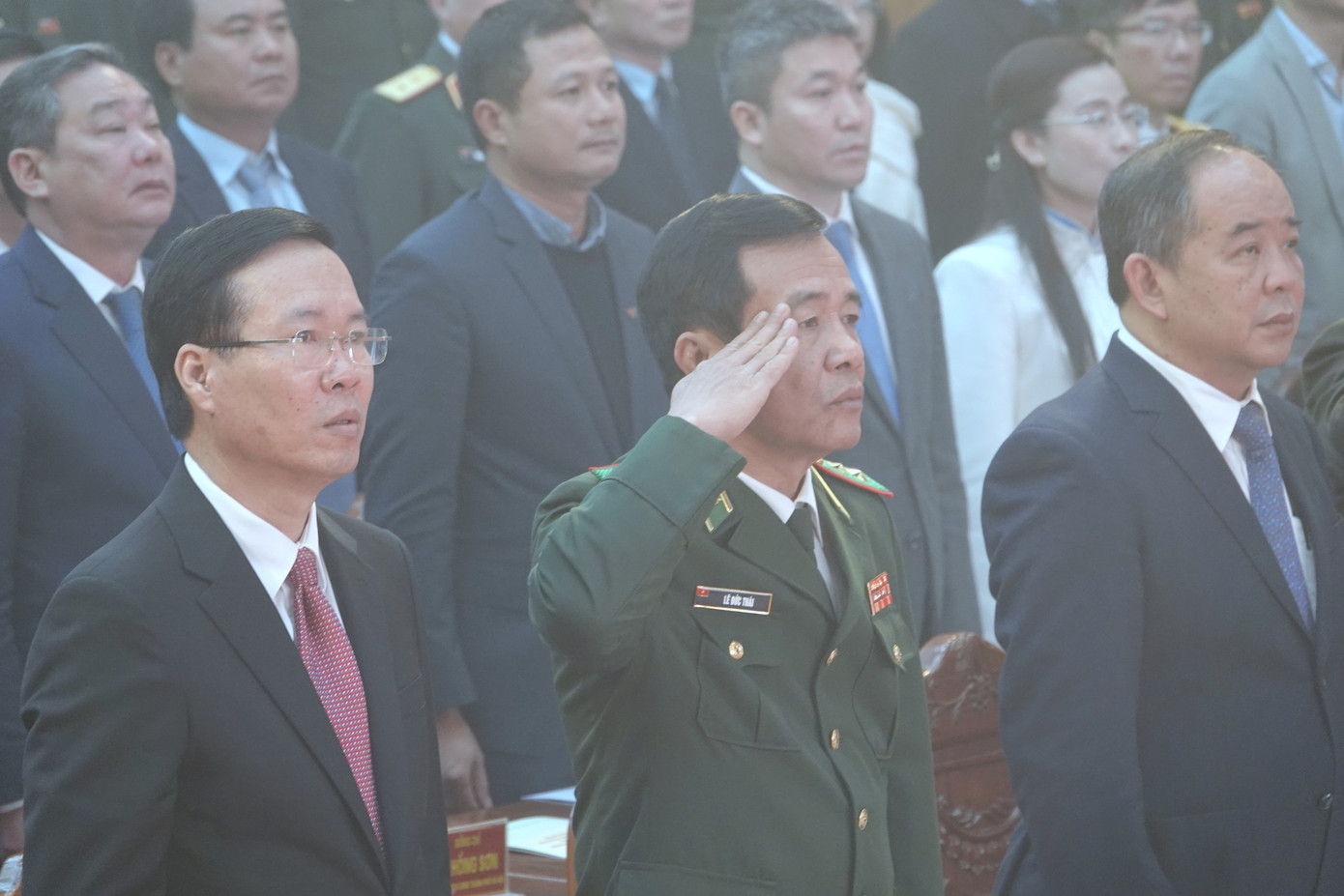 Chủ tịch nước cùng các đại biểu tham dự buổi lễ.