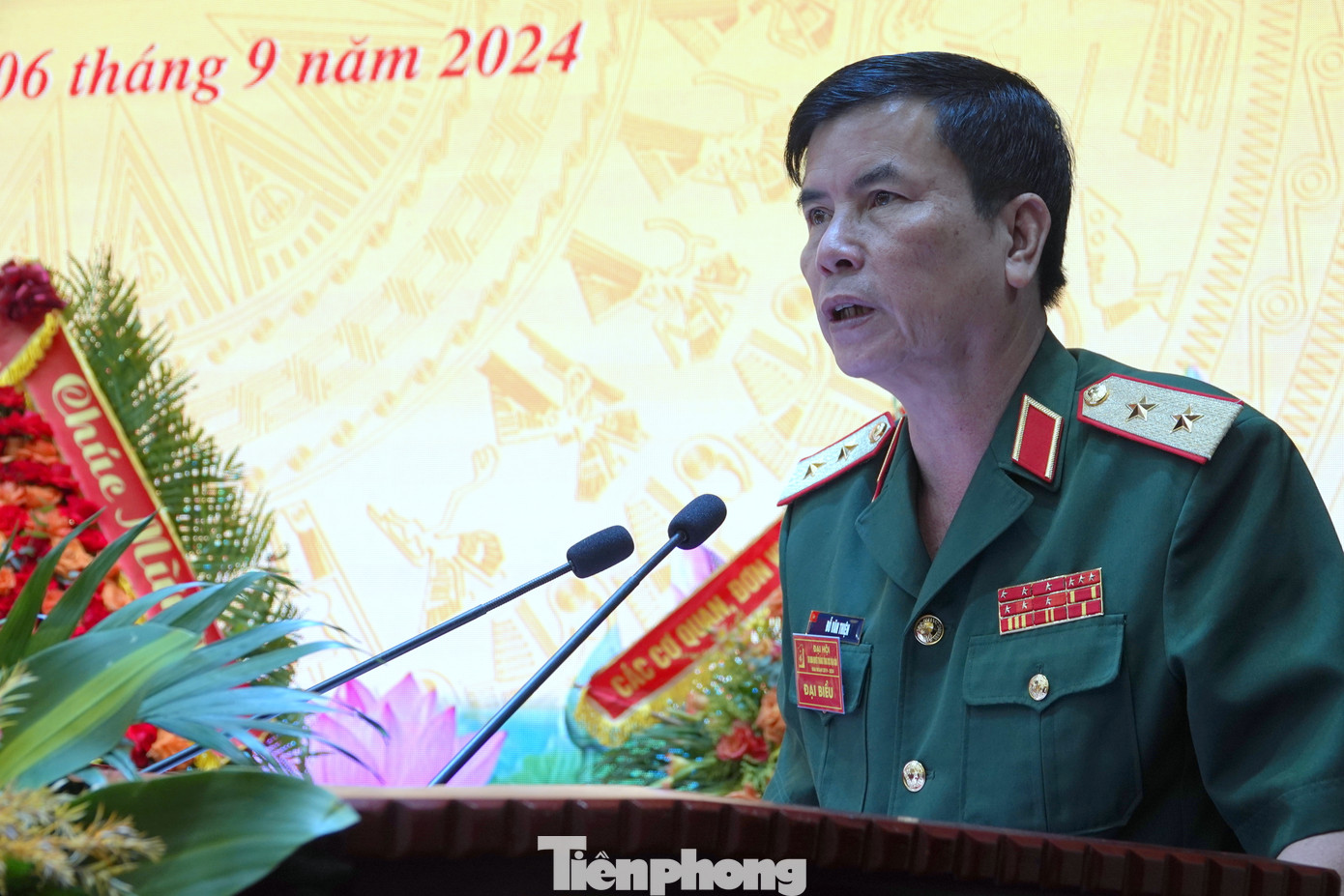 Trung tướng Đỗ Văn Thiện - Bí thư Đảng ủy, Chính ủy Tổng cục Hậu cần, phát biểu tại đại hội. Trung tướng Đỗ Văn Thiện - Bí thư Đảng ủy, Chính ủy Tổng cục Hậu cần, phát biểu tại đại hội.