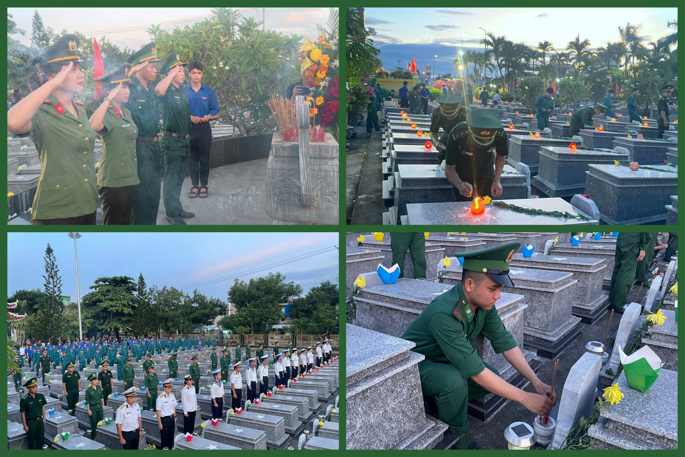 Tuổi trẻ Biên phòng Đà Nẵng cùng các đơn vị bạn tham gia Lễ thắp nến tri ân.