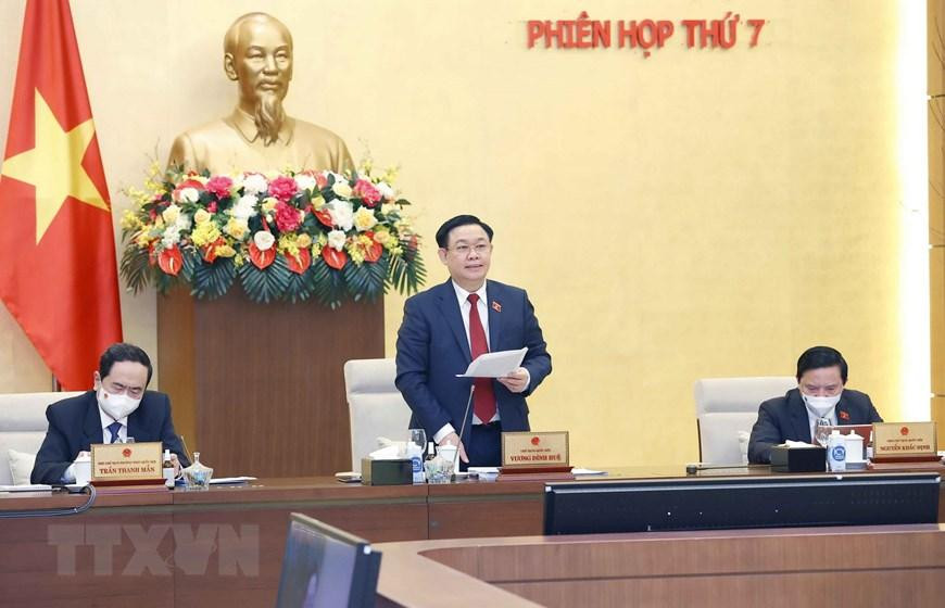 Chủ tịch Quốc hội Vương Đình Huệ phát biểu khai mạc. (Ảnh: Doãn Tấn/TTXVN)