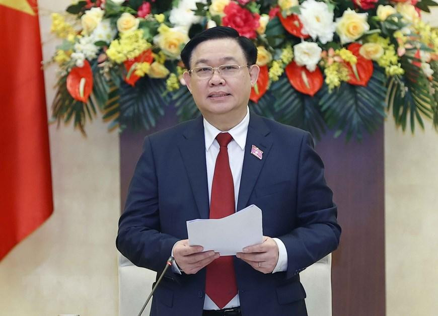 Chủ tịch Quốc hội Vương Đình Huệ phát biểu khai mạc Phiên họp thứ 7 của Ủy ban Thường vụ Quốc hội. (Ảnh: Doãn Tấn/TTXVN)