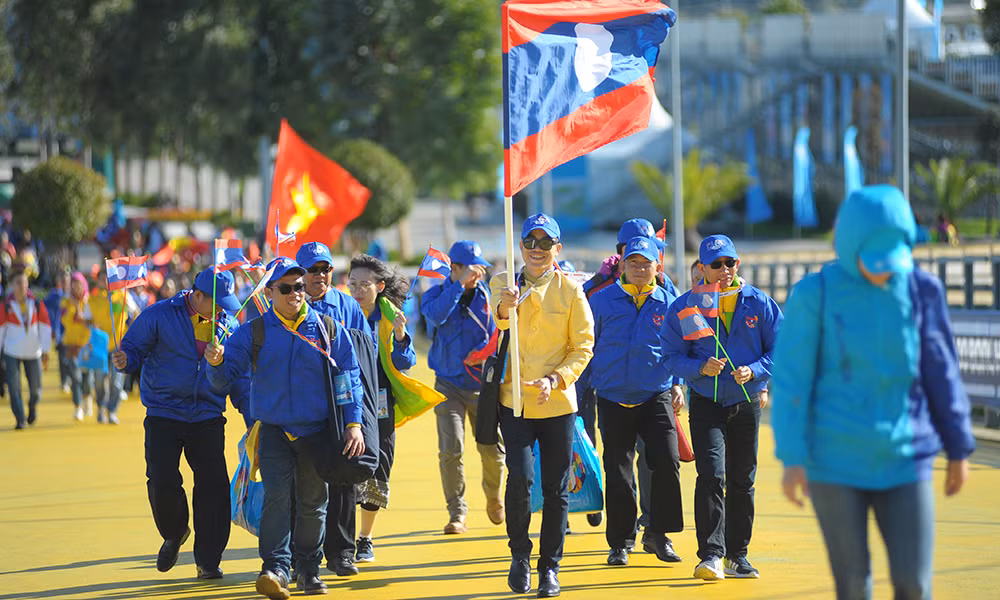 Quốc kỳ Việt Nam tung bay ở Festival thanh niên, sinh viên thế giới 19 ảnh 17