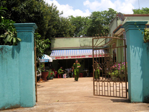 Nhà bà Hường nơi cơ quan chức năng tìm được xương người bị đốt nham nhở