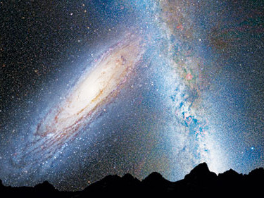 Các chuyên gia dự đoán về cú va chạm giữa dải Ngân hà và Tiên Nữ trong 4 tỉ năm nữa. Ảnh: NASA
