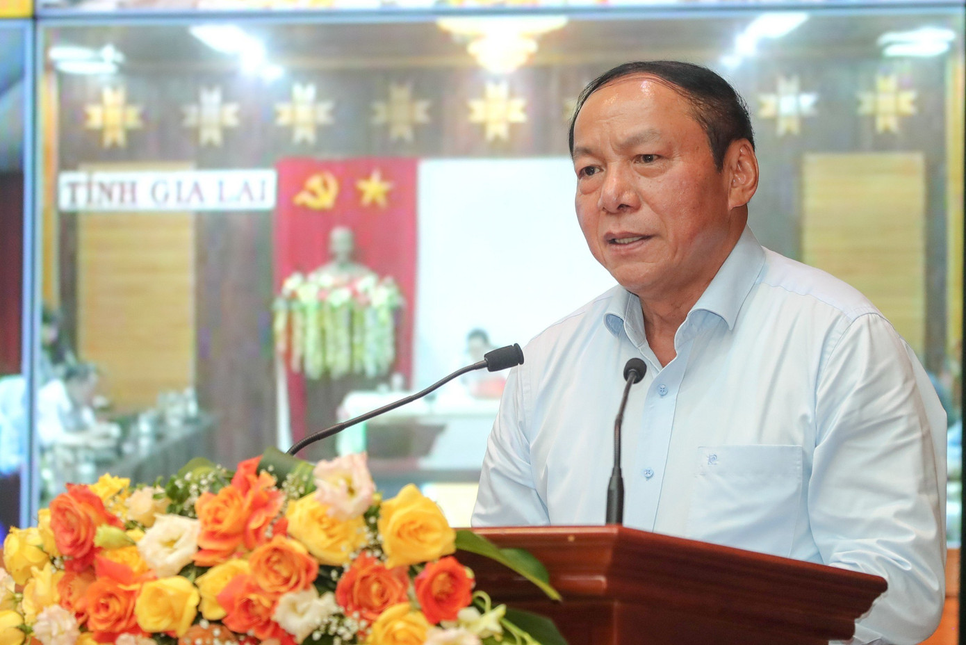 Bộ trưởng Bộ VHTTDL Nguyễn Văn Hùng phát biểu kết luận hội nghị. Ảnh: Nam Nguyễn.