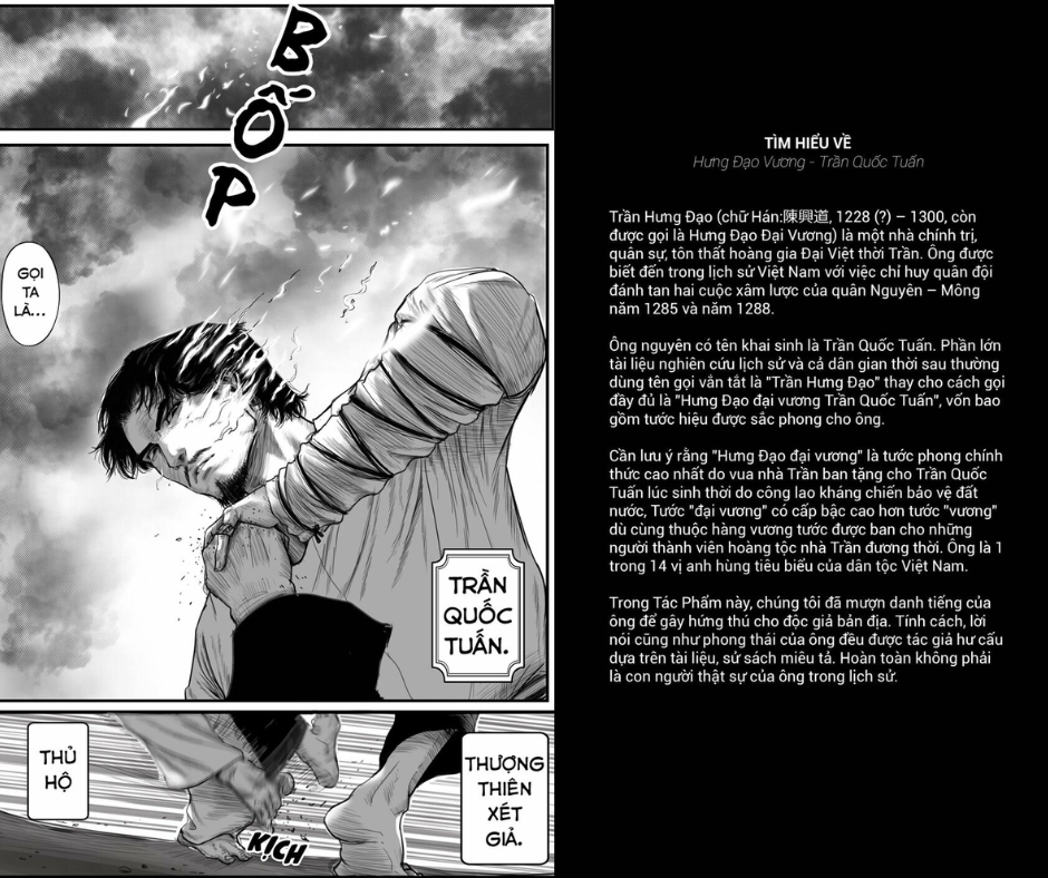 Hình tượng Hưng Đạo Vương được thể hiện trong truyện Tứ Phủ Xét Giả kèm chú thích cuối chương.