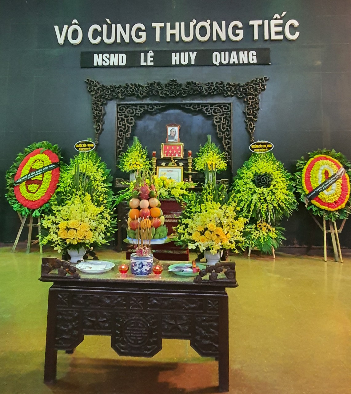 Lễ tang NSND Lê Huy Quang được tổ chức sáng ngày 24/8 tại Nhà tang lễ Quốc gia (5 Trần Thánh Tông, Hà Nội). Ảnh: Lê Đại Chức.