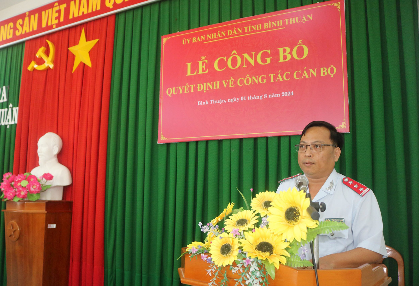 Tân Chánh Thanh tỉnh Trần Thanh Toàn phát biểu nhận nhiệm vụ.